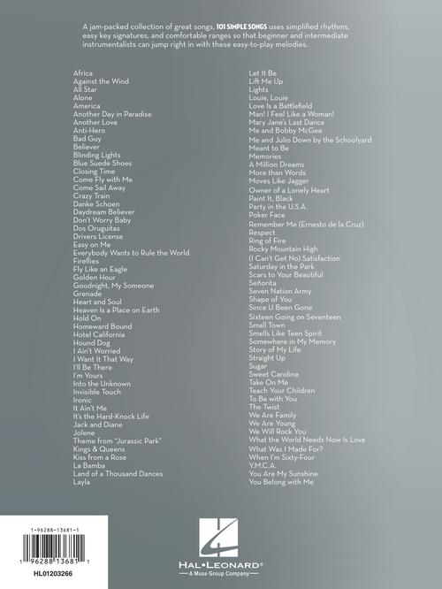 101 Simple Songs for Flute