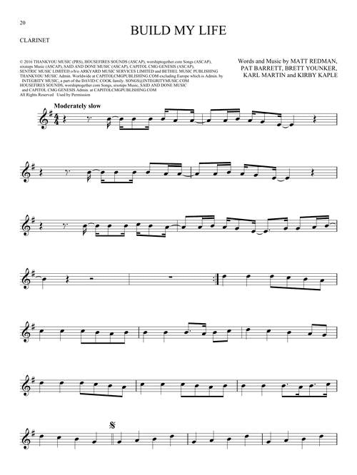Sheet music for 'Build My Life' on a white background