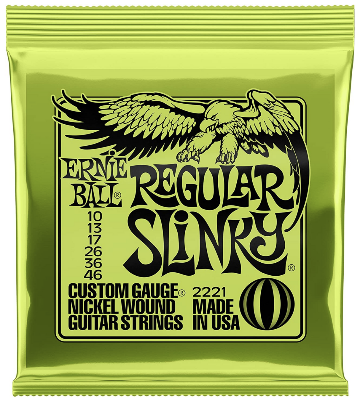 Ernie Ball Regular Slinky Nickel Wound Electric Guitar Strings - 10-46 Gauge