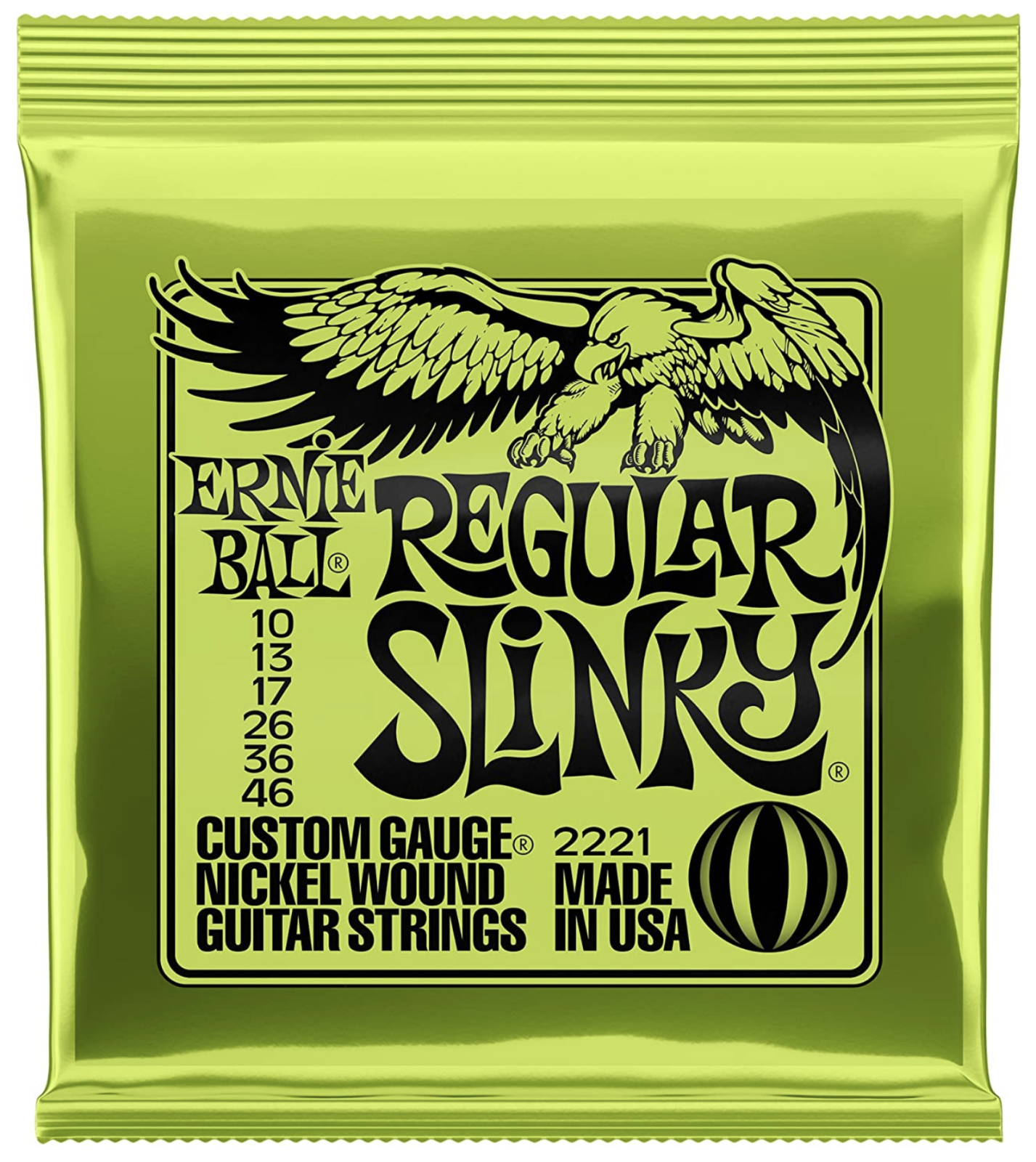 Ernie Ball Regular Slinky Nickel Wound Electric Guitar Strings - 10-46 Gauge
