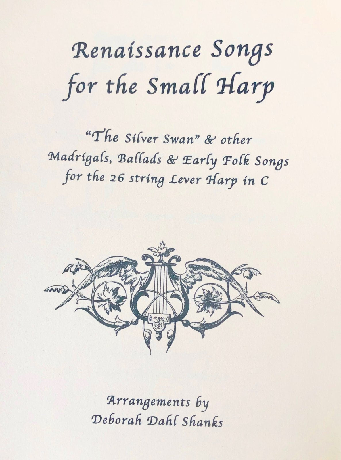 Lap harp sheet music of renaissance songs