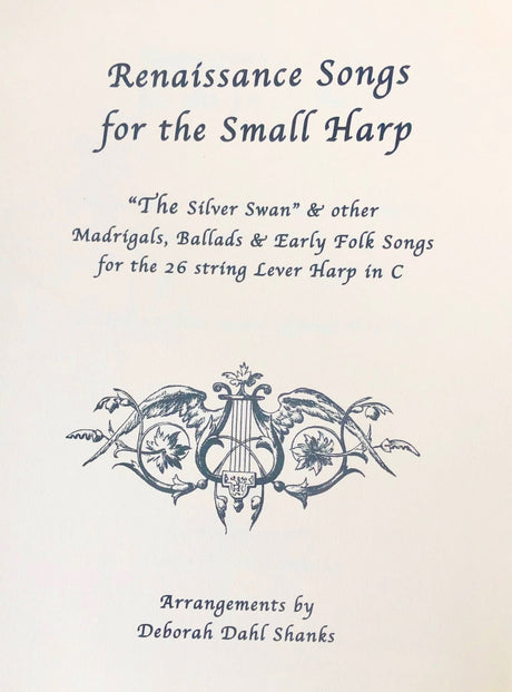 Lap harp sheet music of renaissance songs