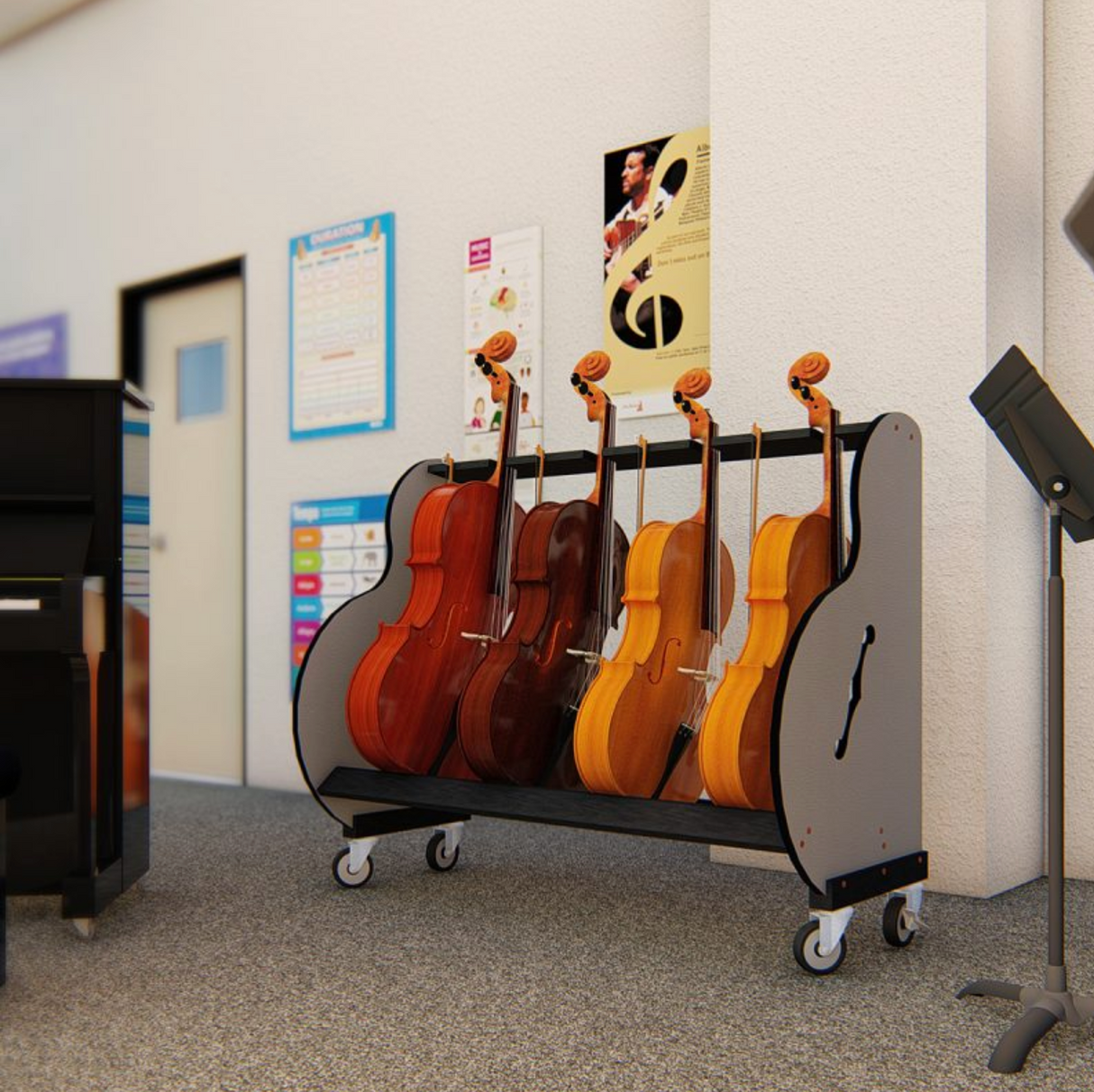The Band Room™ Cello Storage Rack for Music Teachers