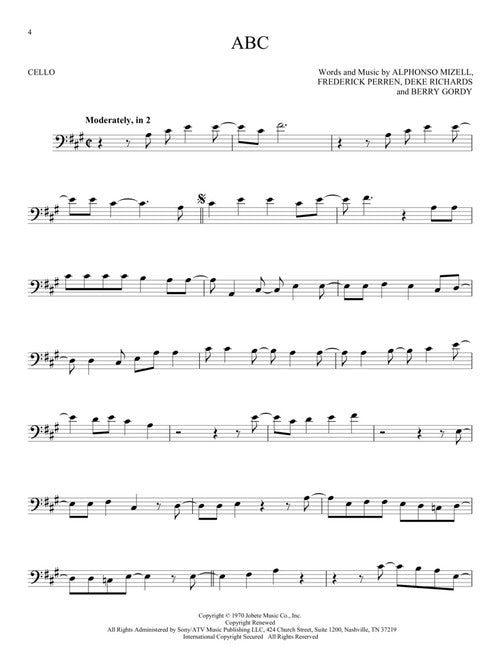 abc 101 popular songs for cello sheet music