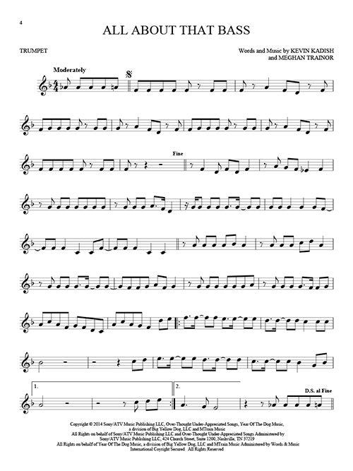 All about that bass solo for trumpet songs sheet music