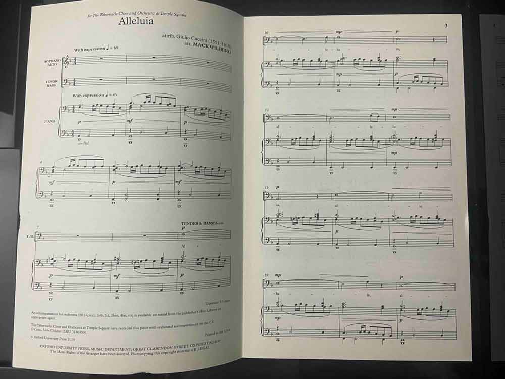 alleluia mack wilberg sheet music sung by tabernacle choir