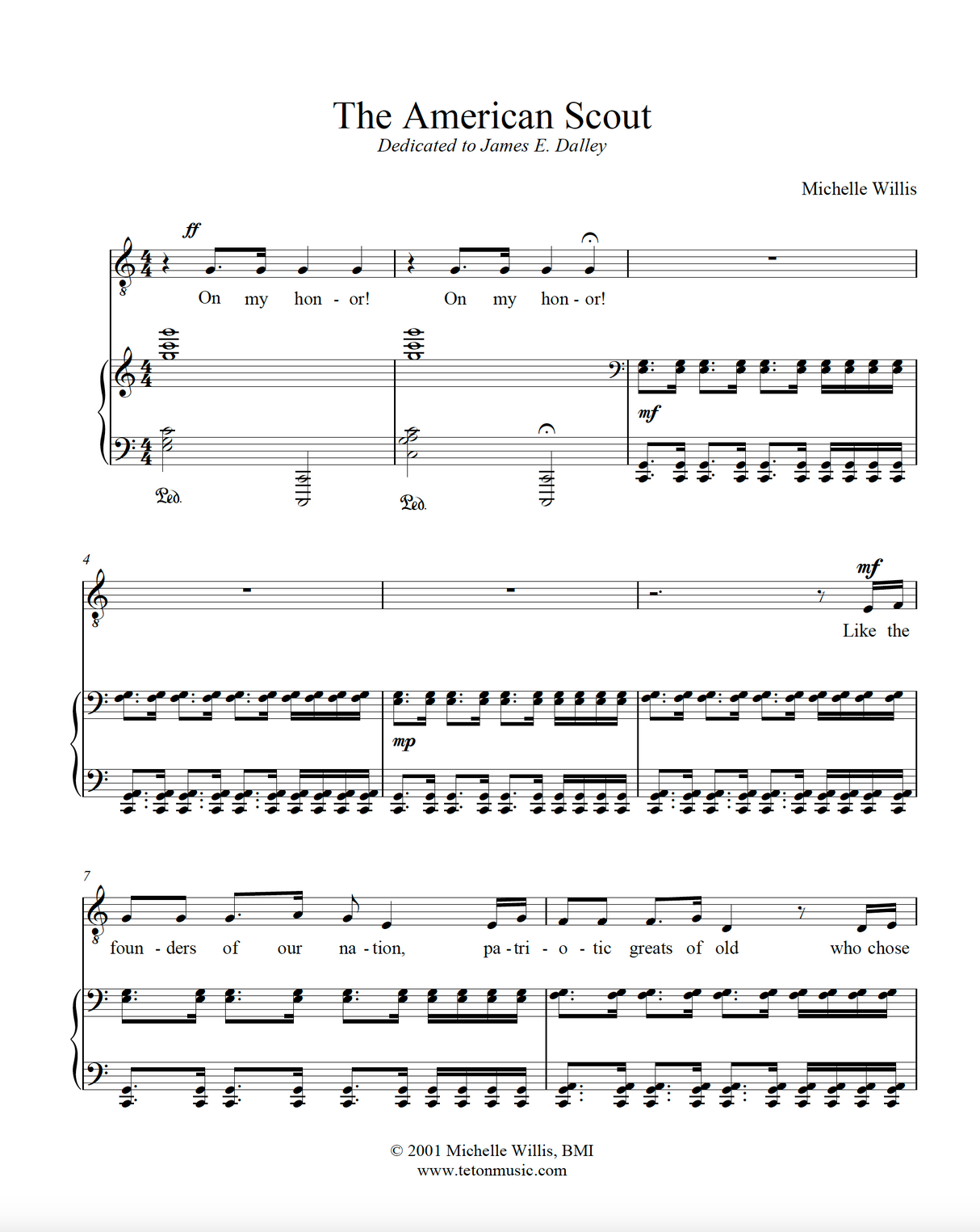 american scout sheet music for boy scout court of honor or eagle scout