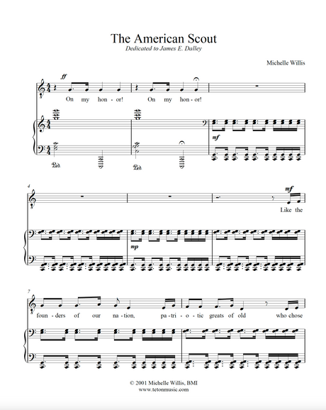 american scout sheet music for boy scout court of honor or eagle scout