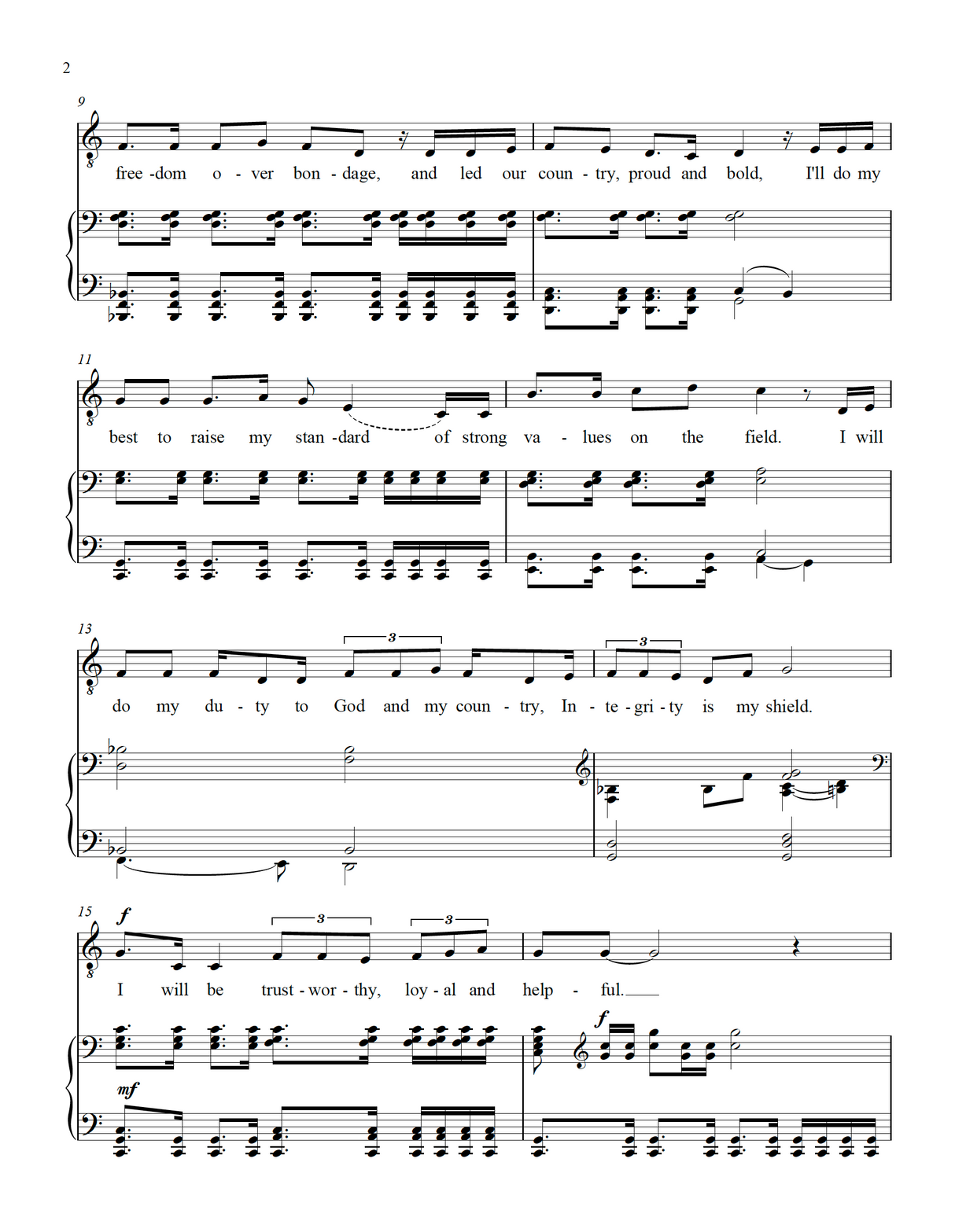 american scout sheet music for court of honor or eagle scout