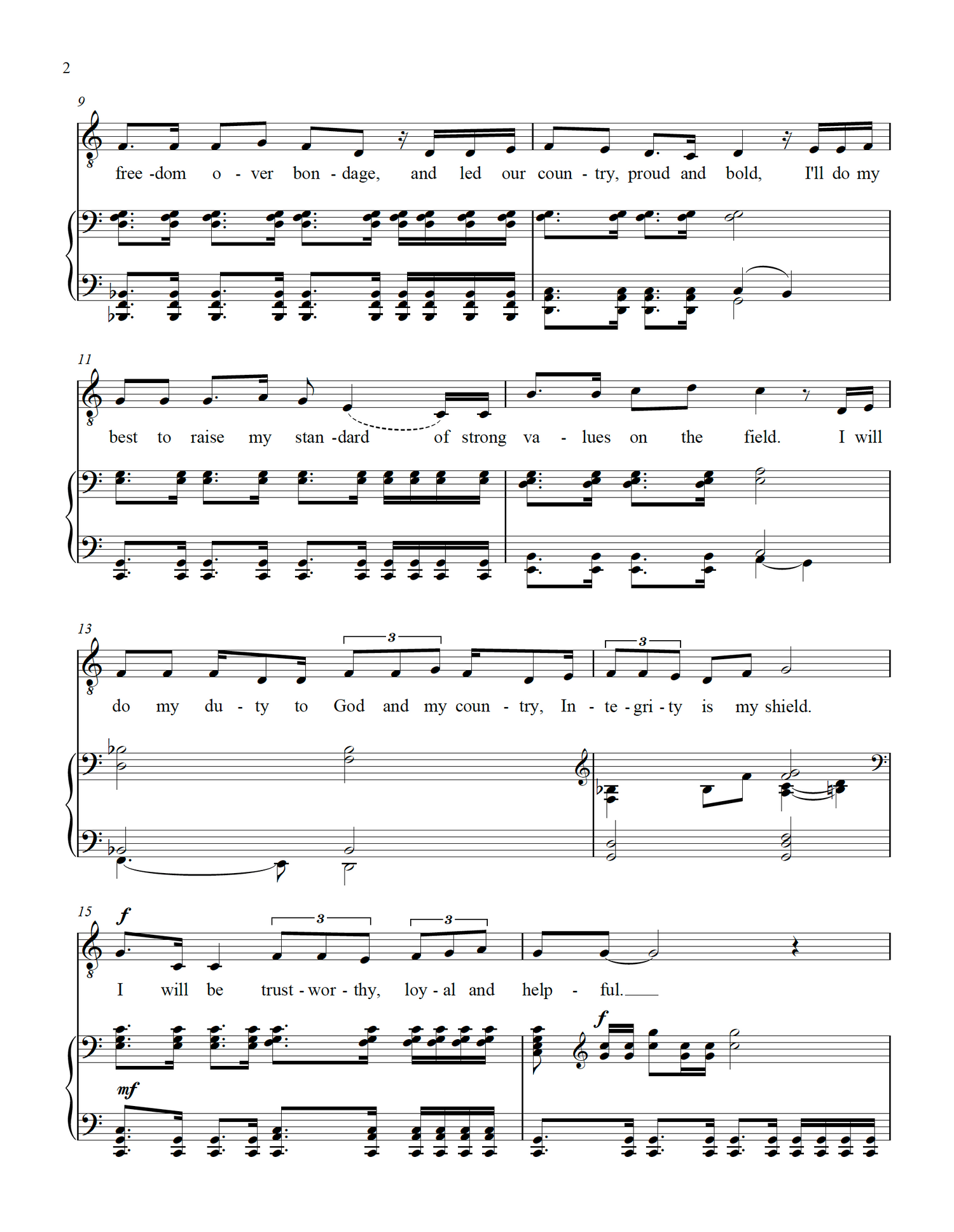 american scout sheet music for court of honor or eagle scout