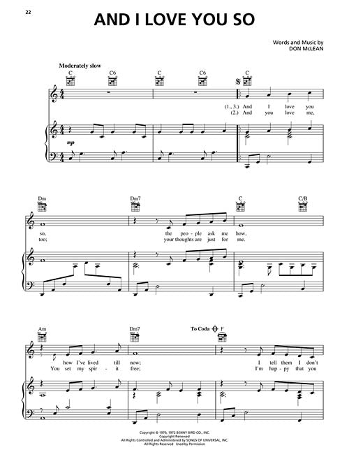 and I love you sheet music for piano, vocal & guitar chords