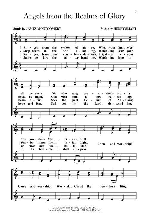 angels from the realms of glory christmas carol songbook music