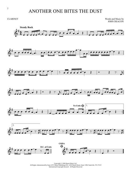 another one bites the dust on clarinet sheet music