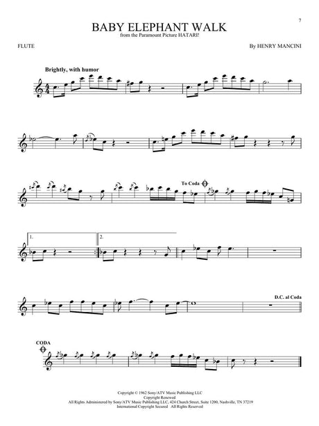 baby elephant walk for solo flute sheet music