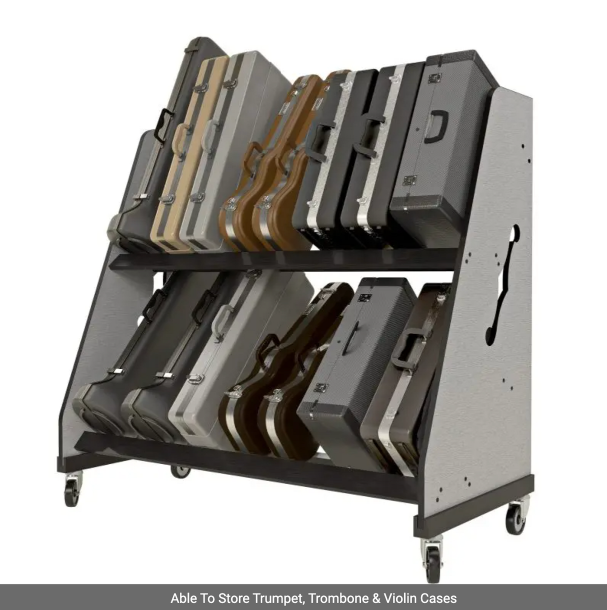 band instrument storage rack for trumpet and classroom