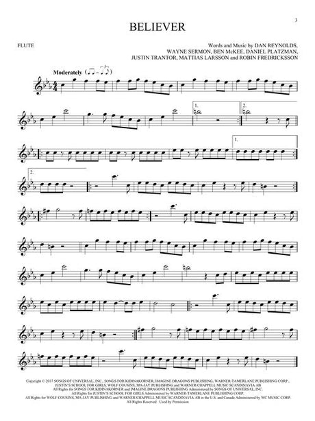 believer by imagine dragons sheet music on flute