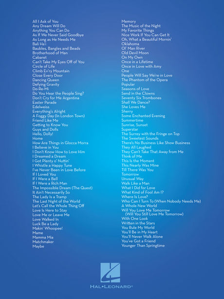 List of top broadway show solos for alto sax sheet music