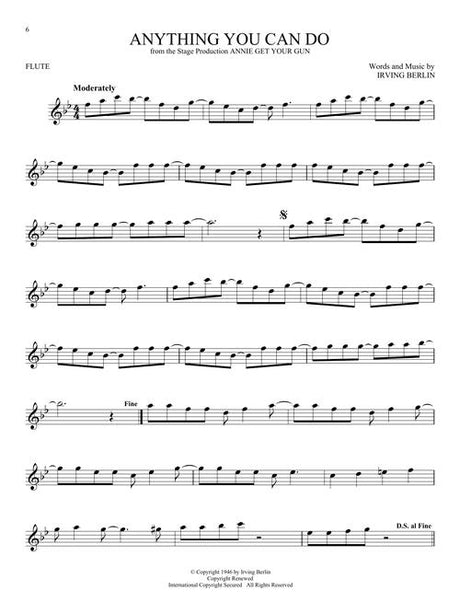 Annie get your gun broadway show solos for flute sheet music