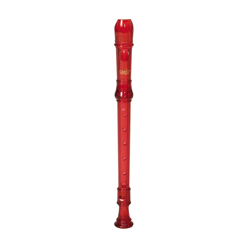 Red children’s flute for canto soprano recorder classrooms