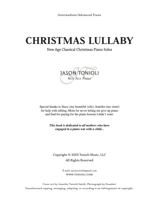 A Christmas Lullaby by Jason Tonioli – Intermediate Christmas Piano Solos