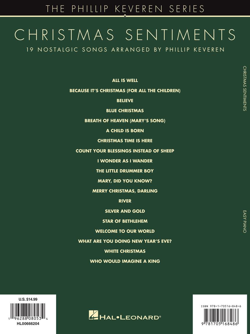 Christmas Sentiments: 19 Nostalgic Songs Arranged by Phillip Keveren