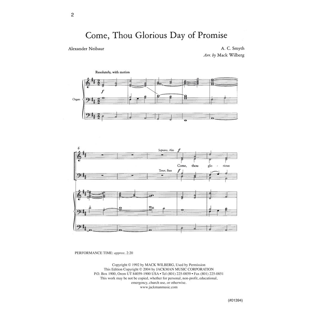 Come Thou Glorious Day of Promise