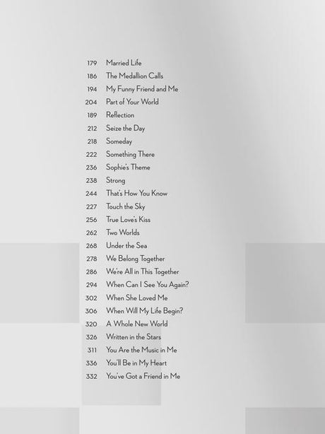 list of disney piano sheet music songs