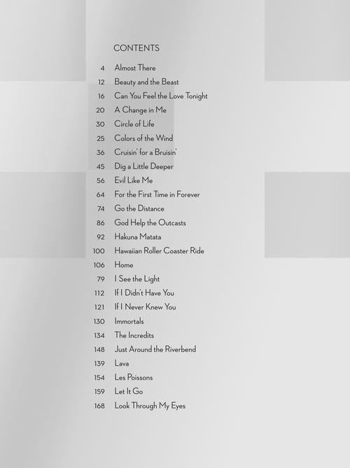 list of popular disney piano sheet music songs