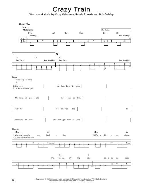 crazy train sheet music for electric guitar