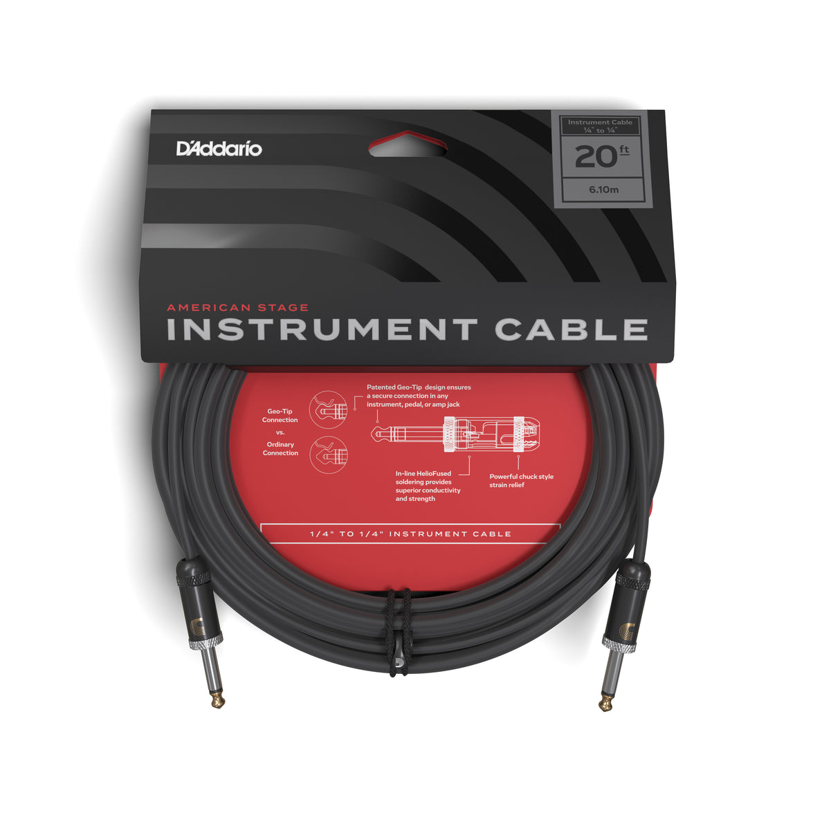 D'Addario American Stage Instrument Cable 20 feet