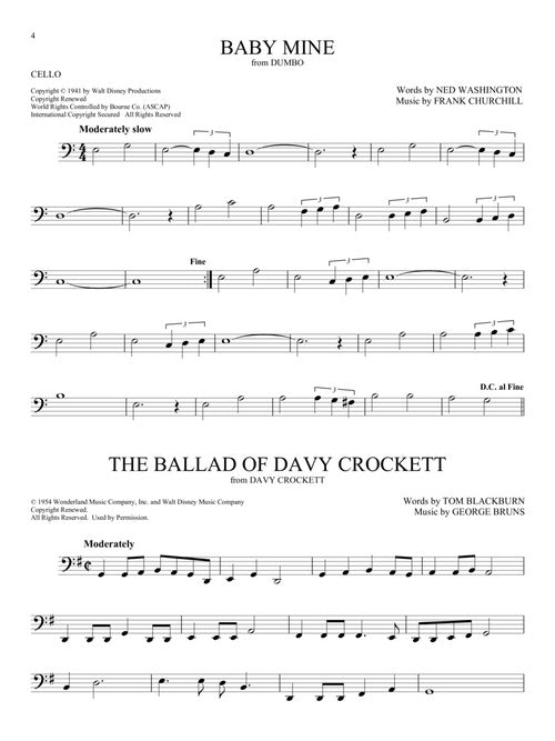 Davy Crockett solo for cello sheet music