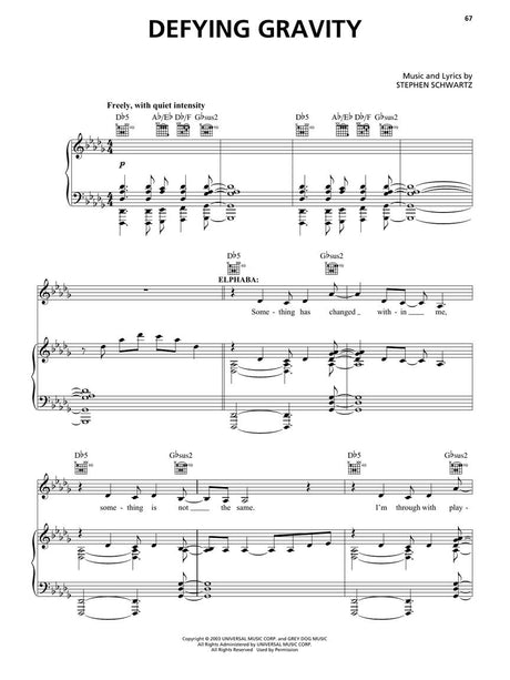 defying gravity from wicked sheet music movie