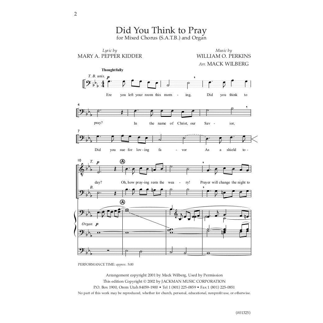 Did You Think to Pray