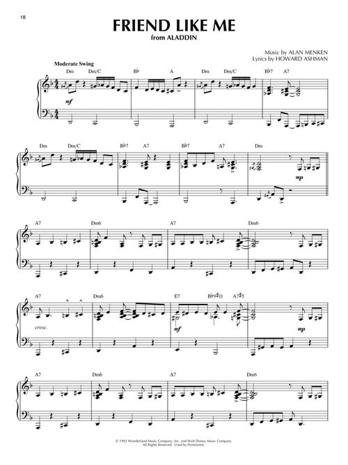 disney jazz piano sheet music songs from aladdin