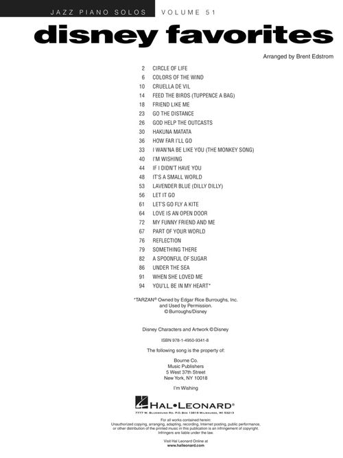 disney jazz piano sheet music list