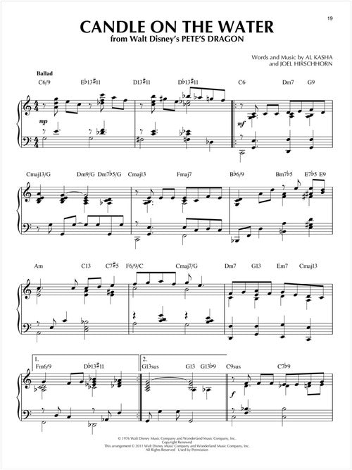 disney jazz piano sheet music solos from pete's dragon