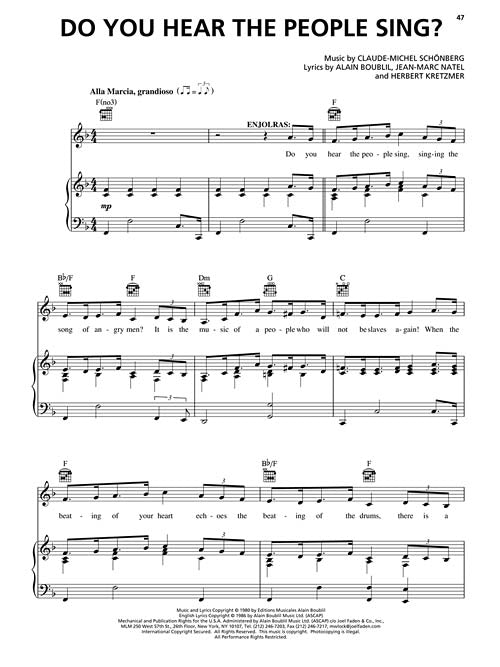 Les Misérables (Piano/Chant/Guitare)
