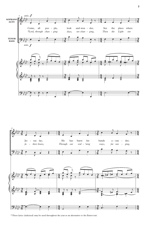 come all people look and wonder choir sheet music by mack wilberg easter music