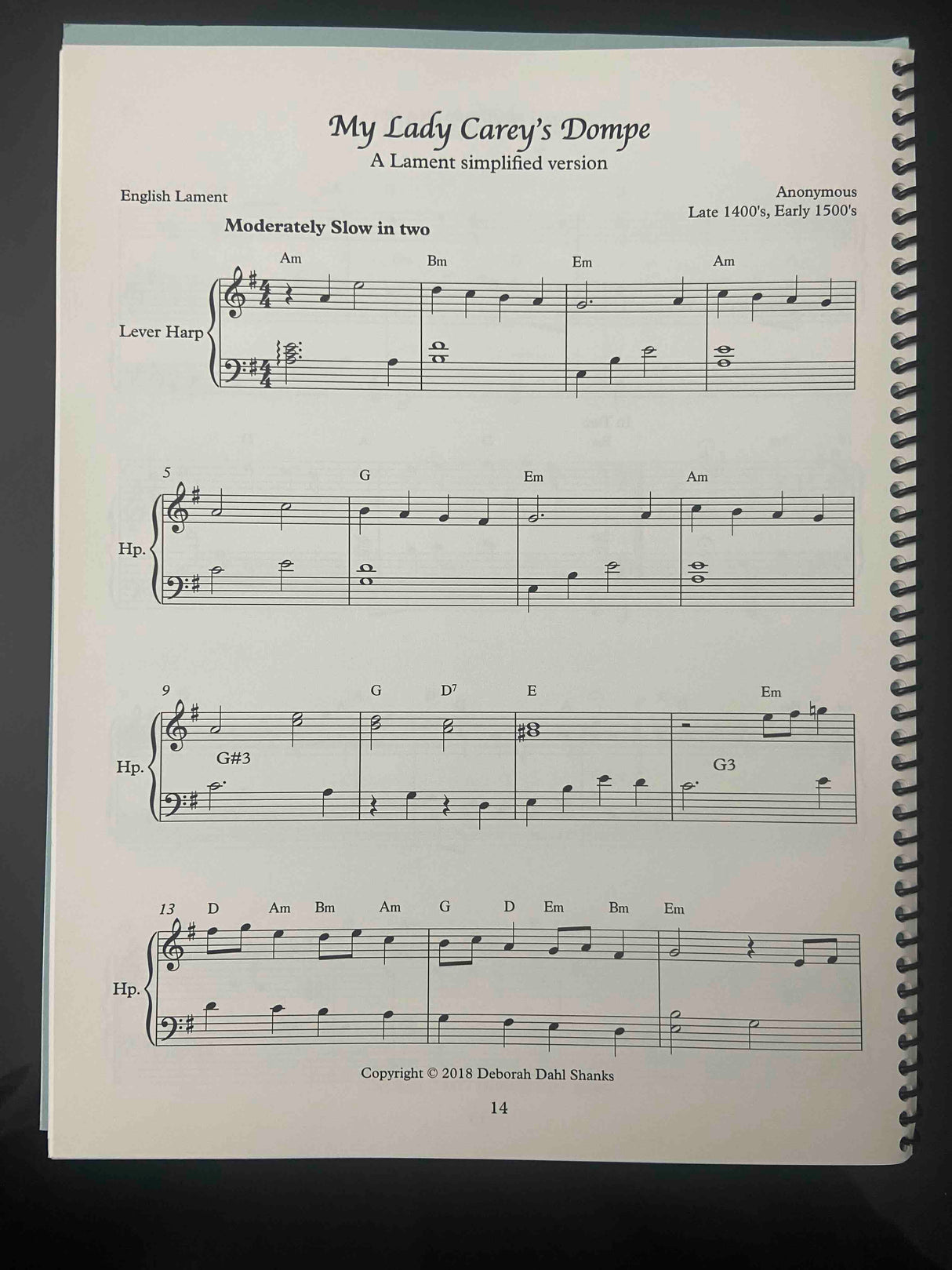 Sheet music for 'My Lady Carey's Dompe' with musical notation on a white background.