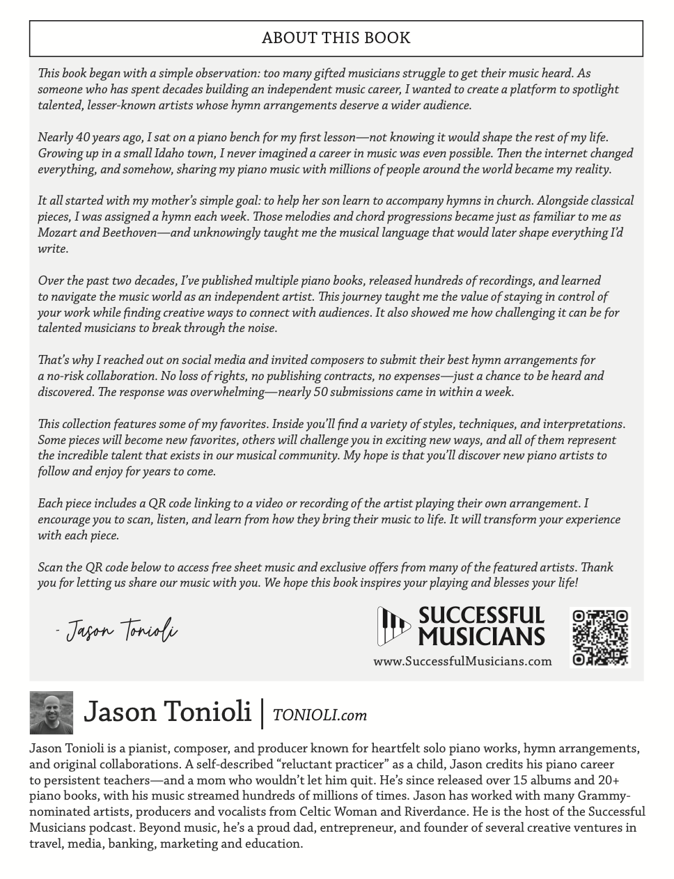 hymns sampler by jason tonioli piano sheet music