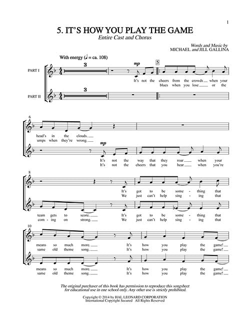 its how you play the game kids musicals about sports