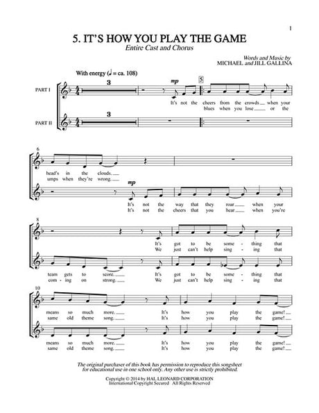 its how you play the game kids musicals about sports