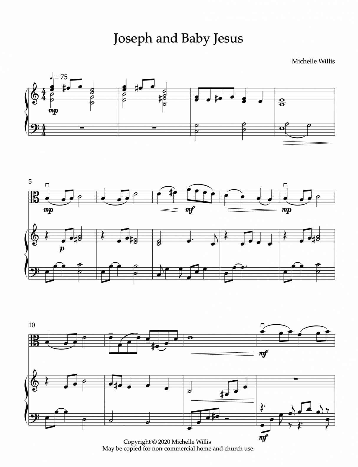 Joseph and Baby Jesus-Viola Clef