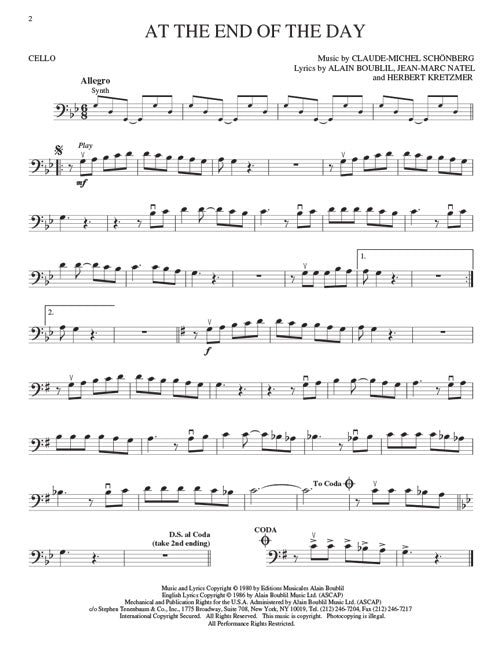 Les Miserables Cello Play-Along Book with Online Audio – Hal Leonard