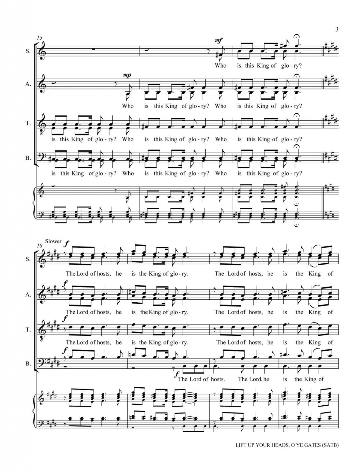 Lift Up Your Heads O Ye Gates (SATB)