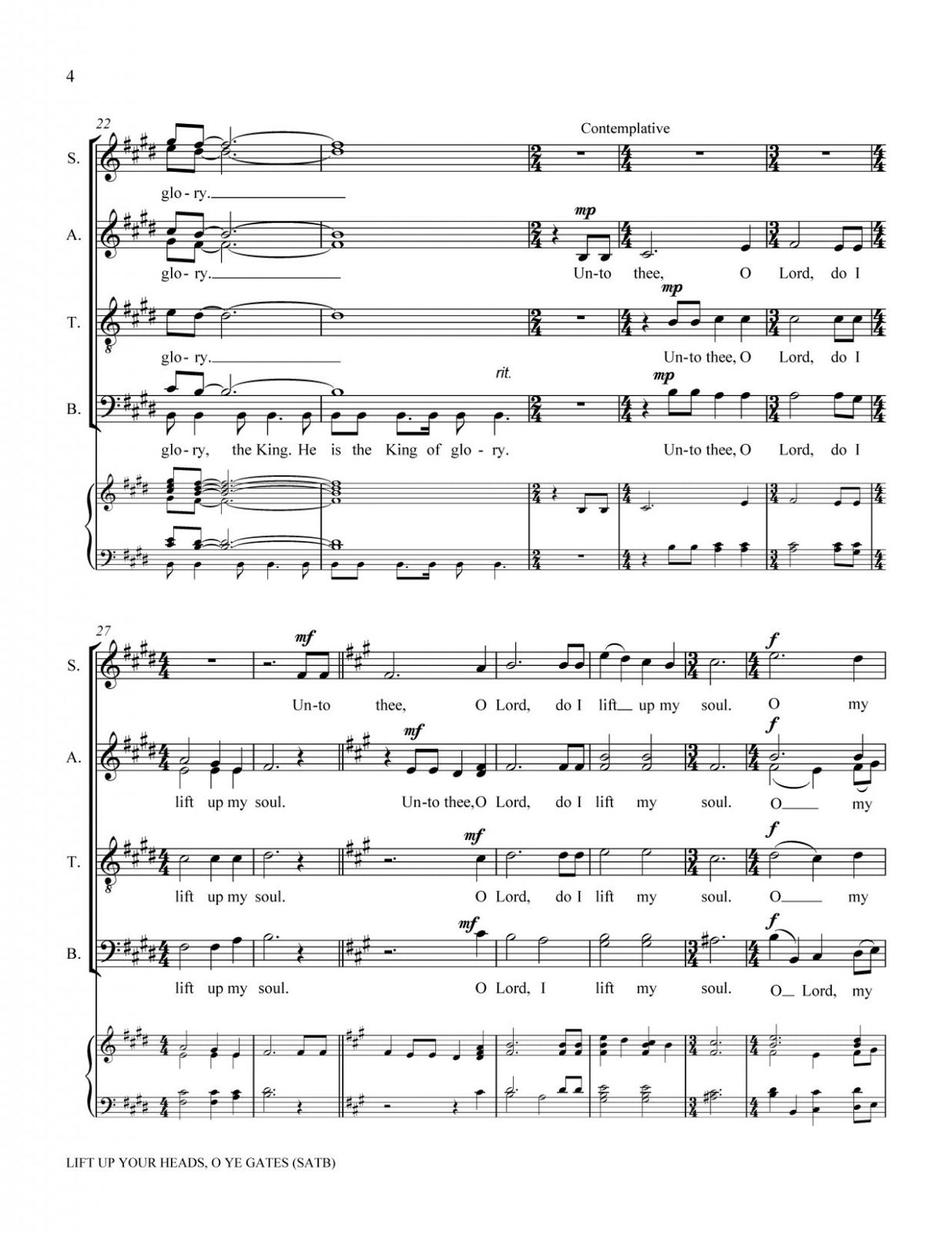 Lift Up Your Heads O Ye Gates (SATB)