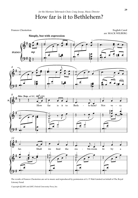 Mack wilberg christmas carols sheet music for church and schools