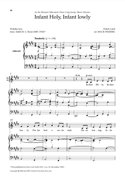 Mack wilberg christmas carols sheet music for church and schools