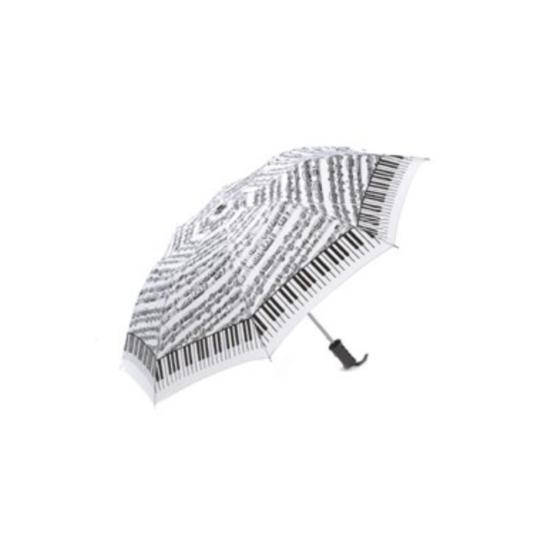 music gift umbrella with piano notes and keyboard images