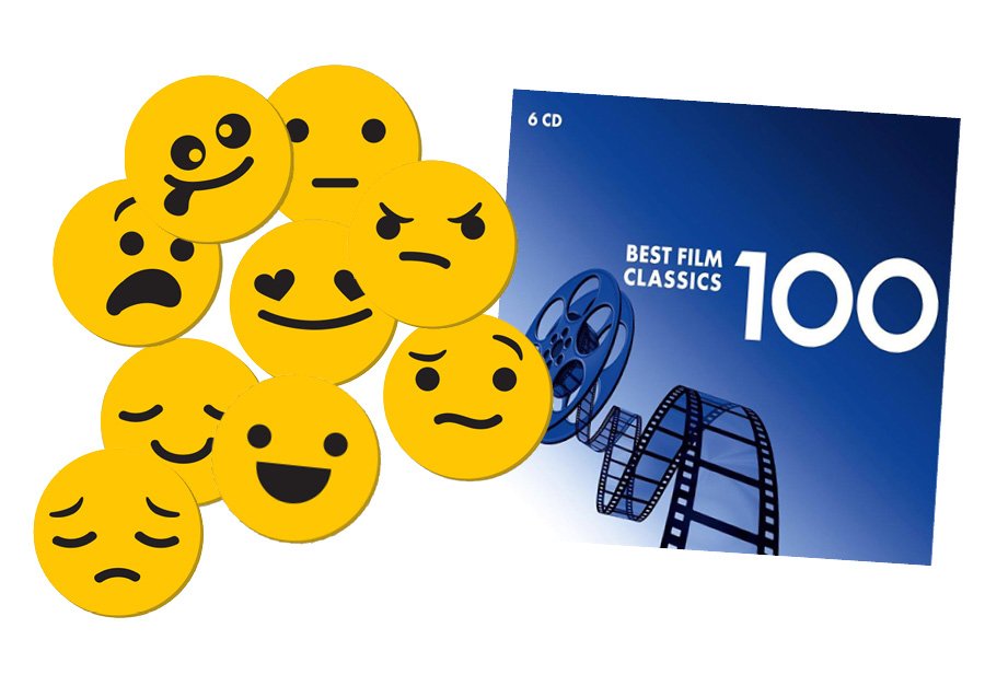 Coffret de 6 CD avec émojis musicaux et meilleurs classiques du cinéma